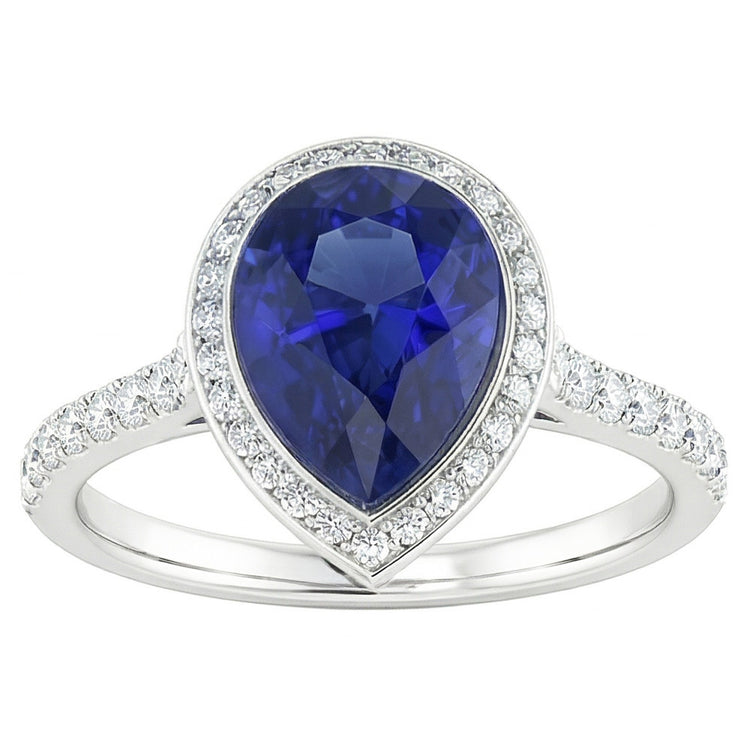 Saphir Bleu Royal Bague avec Gemme fait main 3,50 carats