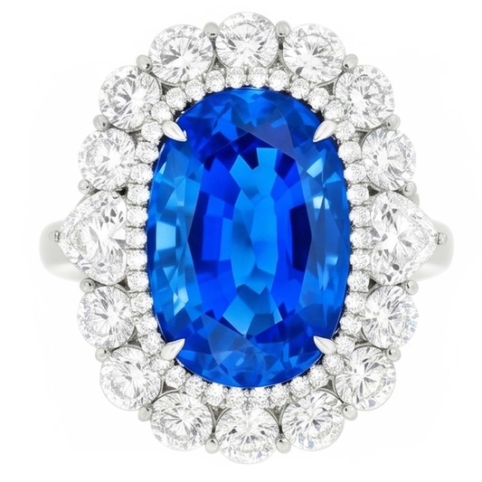 Saphir Bleu Royal VVS Bague Pierre Précieuse – 8,25 carats en Or