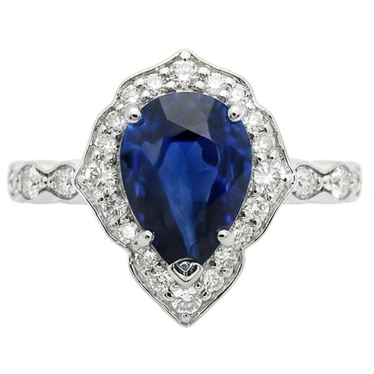 Saphir Bleu Royal Vintage Bague Pierre Précieuse – 1,50 carats