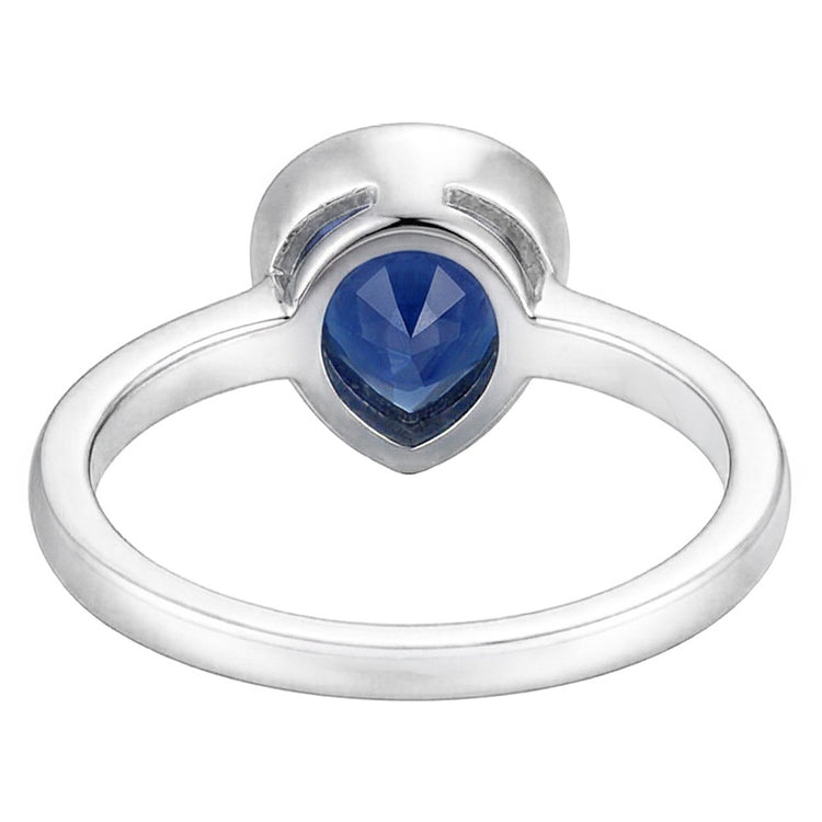 Saphir Bleu Royal taille Taille Poire Bague avec Gemme 1,50