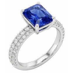 Sapphire Jewelry Anneau de Pierres Précieuses Taille Radiant