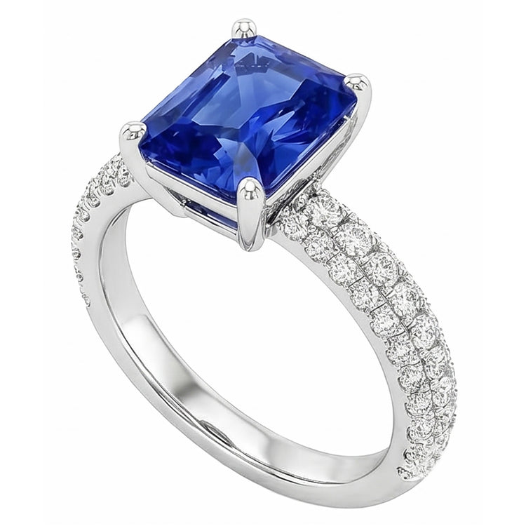 Sapphire Jewelry Anneau de Pierres Précieuses Taille Radiant