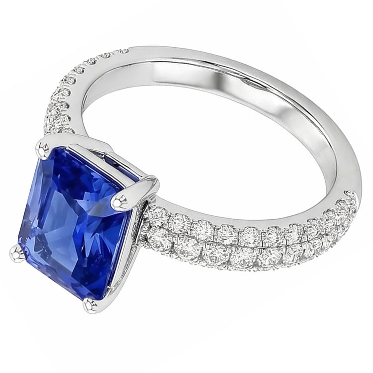 Sapphire Jewelry Anneau de Pierres Précieuses Taille Radiant