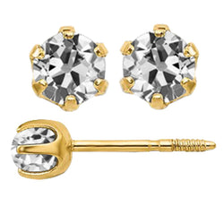 Diamant Fin Puces d'Oreilles 3,50 carats G/VS1 – Or Jaune 14