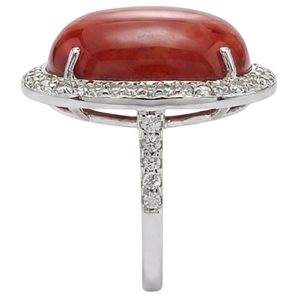 naturel round diamant 14carats bague vue de profil
