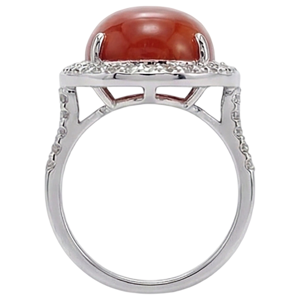 naturel round diamant 14carats bague sur blanc
