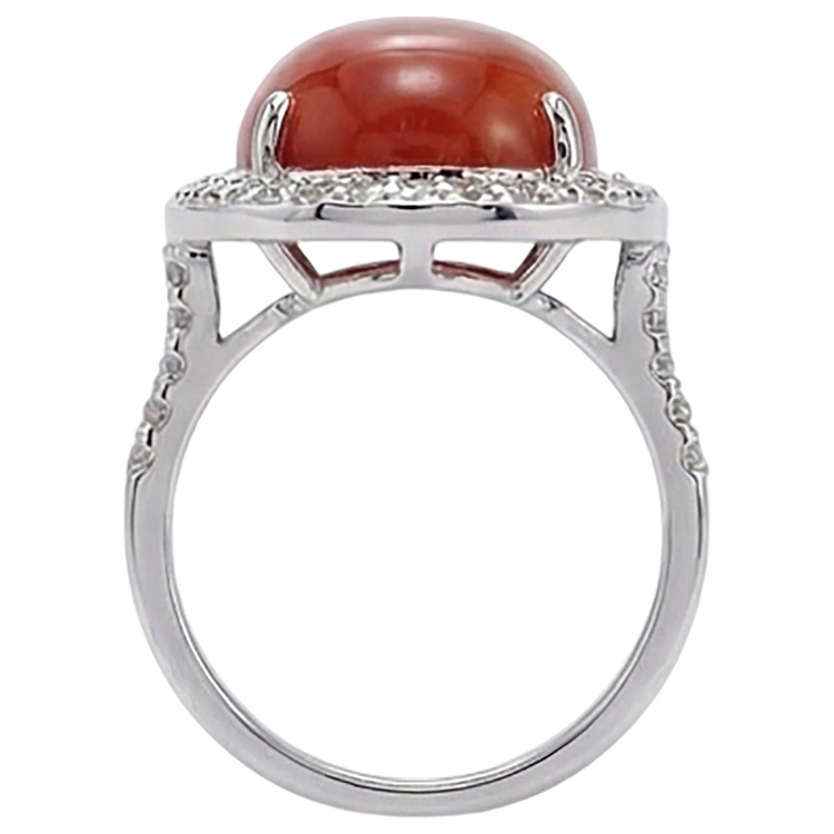 naturel round diamant 14carats bague sur blanc