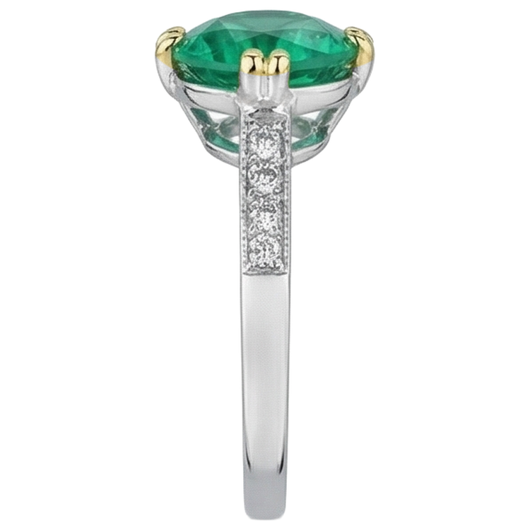 Émeraude Fine Bague avec Gemme – vue de dessus
