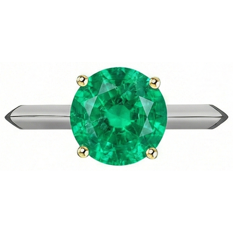 Raffiné Émeraude Bague Pierre Précieuse 3 carats – vue de profil