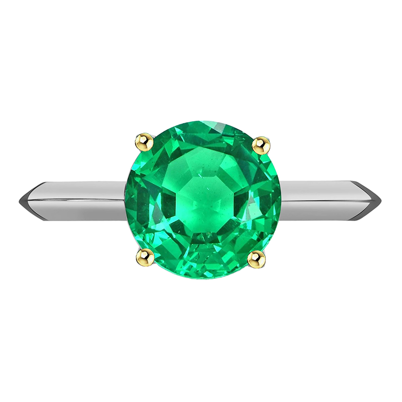 Raffiné Émeraude Bague Pierre Précieuse 3 carats – vue principale