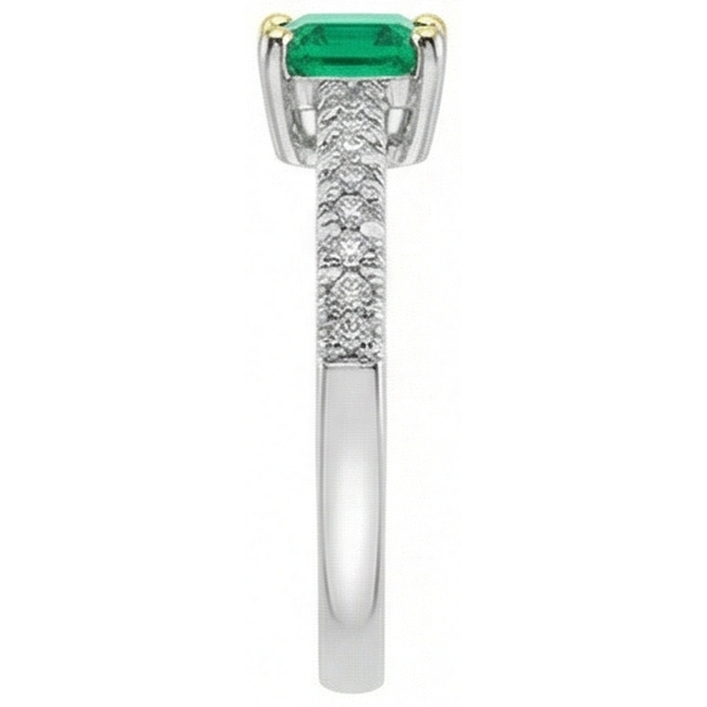 Émeraude Colombienne Bague Pierre de Couleur – vue de profil
