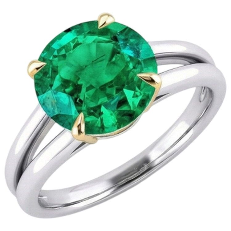 Brillant Bague Pierre de Couleur 4 carats – vue de face