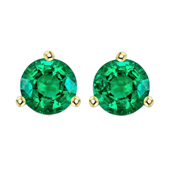 Émeraude Fine Certifié GIA Gemstone Earring 3 carats en Or