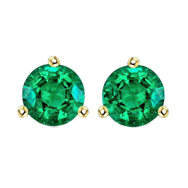 Émeraude Fine Gemstone Earring 3 carats Or Bicolore 14 Carats – vue principale