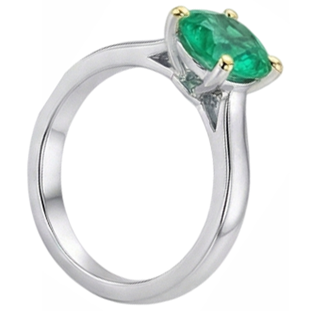 Confectionné main Bague avec Gemme 2,50 carats – vue de profil