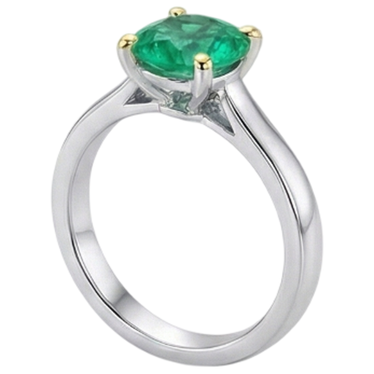 Émeraude Fine Bague avec Gemme – vue de côté