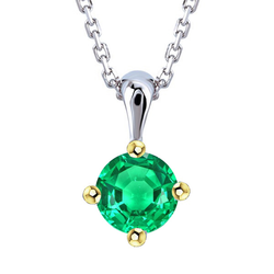 Certifié GIA Pendentif Pierre Précieuse – Émeraude 2 carats Or