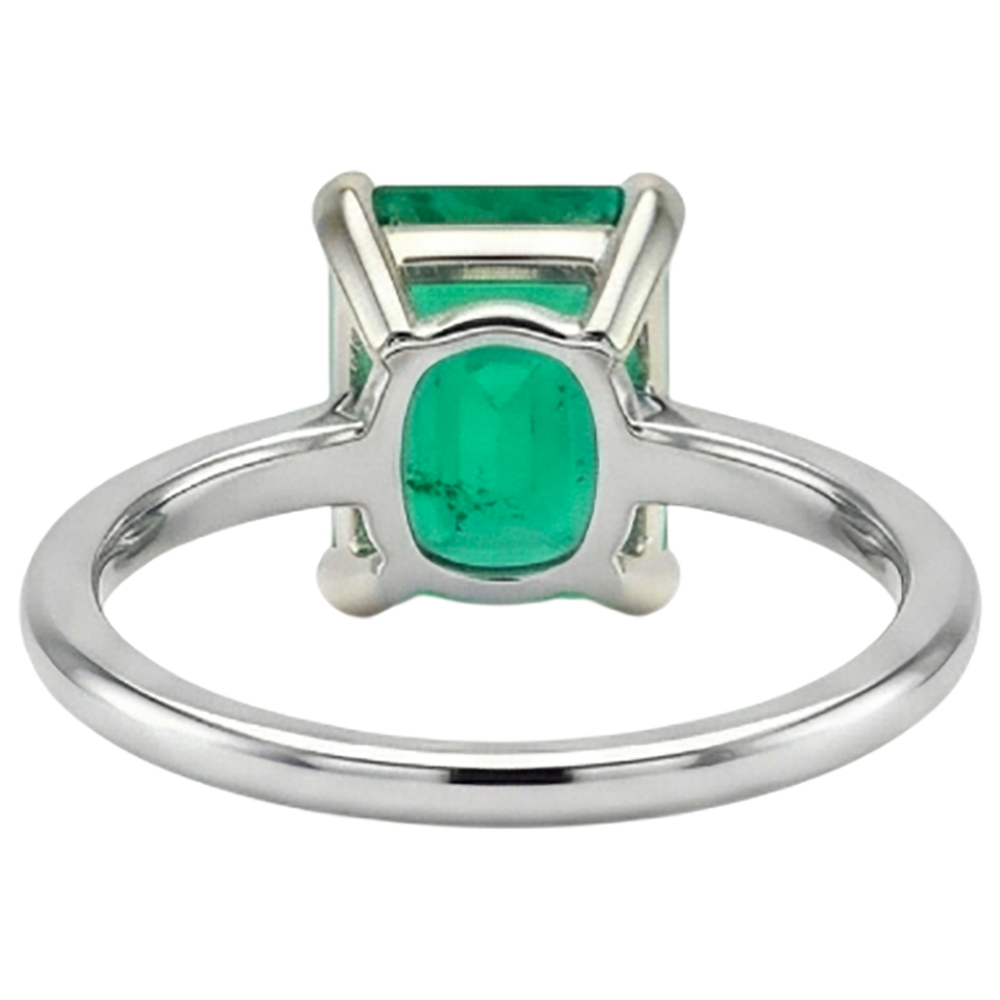 Émeraude Bague avec Gemme 2 carats Or Bicolore 14 Carats – vue arrière