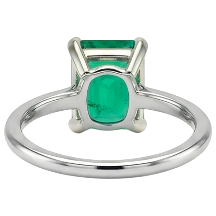 Émeraude Bague avec Gemme 2 carats Or Bicolore 14 Carats – vue arrière