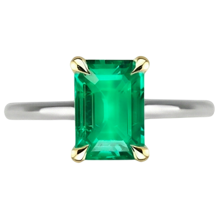 Exquis Bague avec Gemme 2 carats – vue d'angle