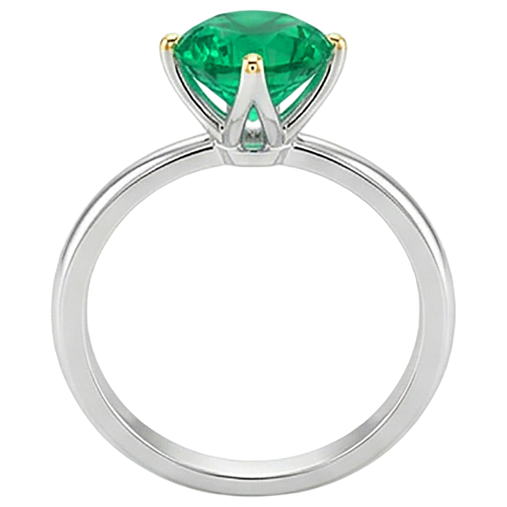 Émeraude Colombienne Bague avec Gemme – vue de profil
