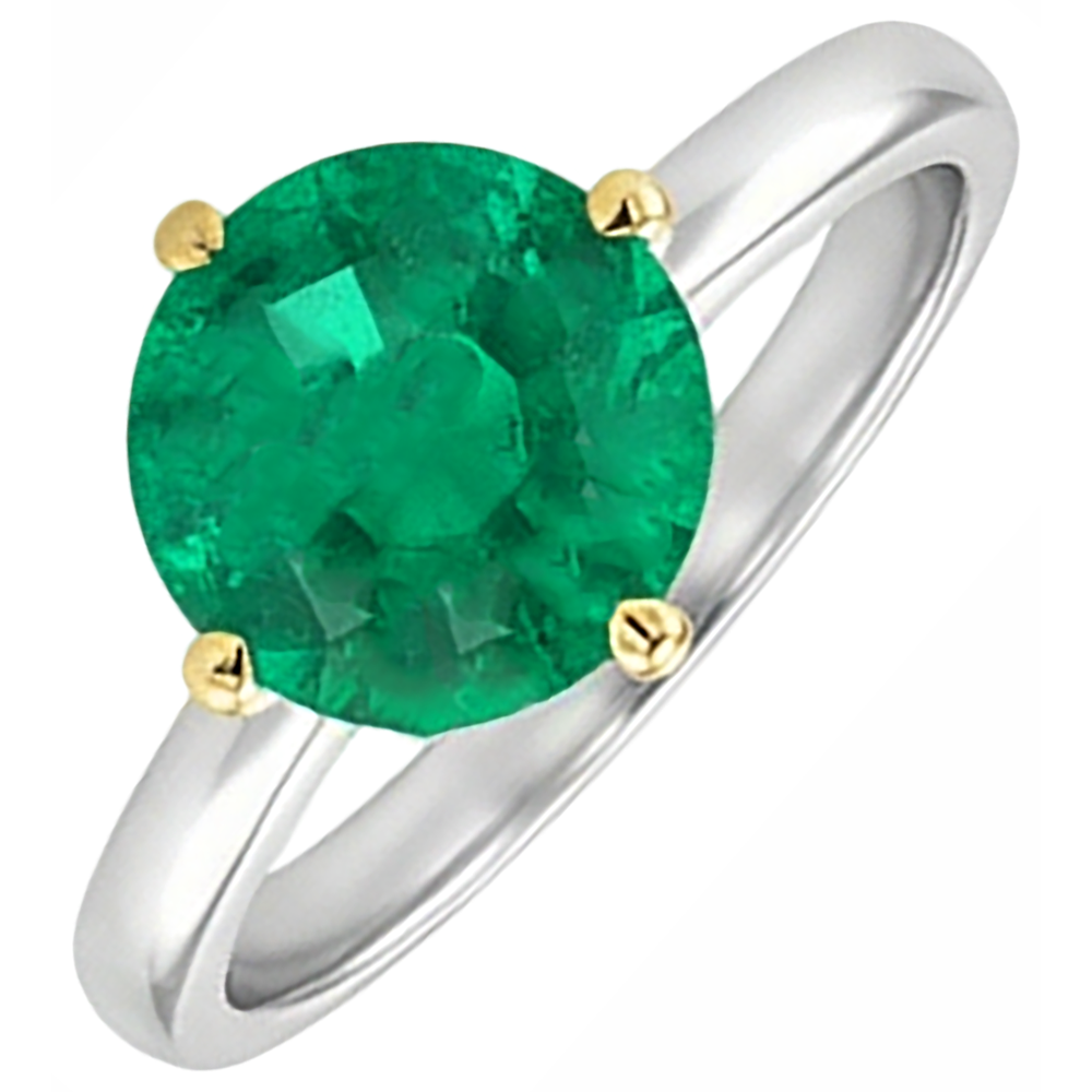 Sur mesure Émeraude Colombienne Bague avec Gemme 3 carats – vue d'angle