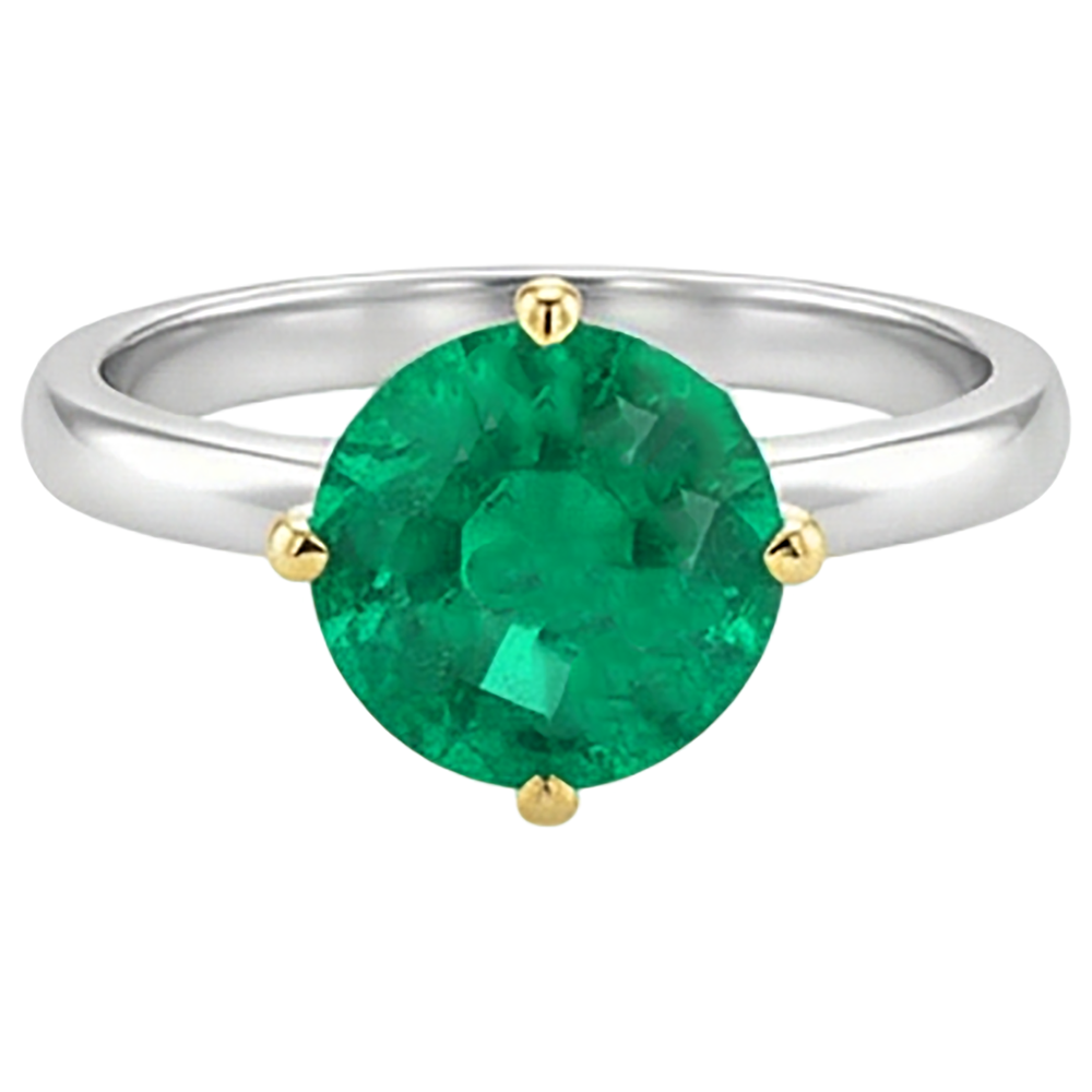 Émeraude Colombienne Bague avec Gemme – vue de côté