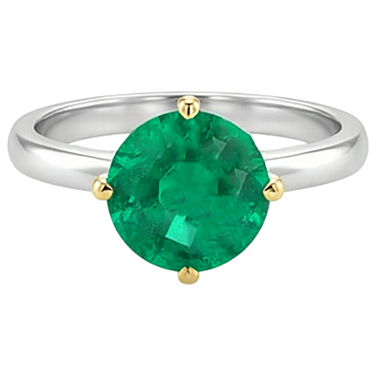 Émeraude Colombienne Bague avec Gemme – vue de côté