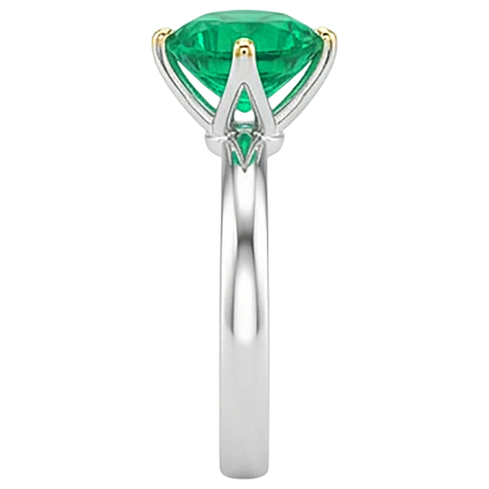 Sur mesure Émeraude Colombienne Bague avec Gemme 3 carats – vue de dessus