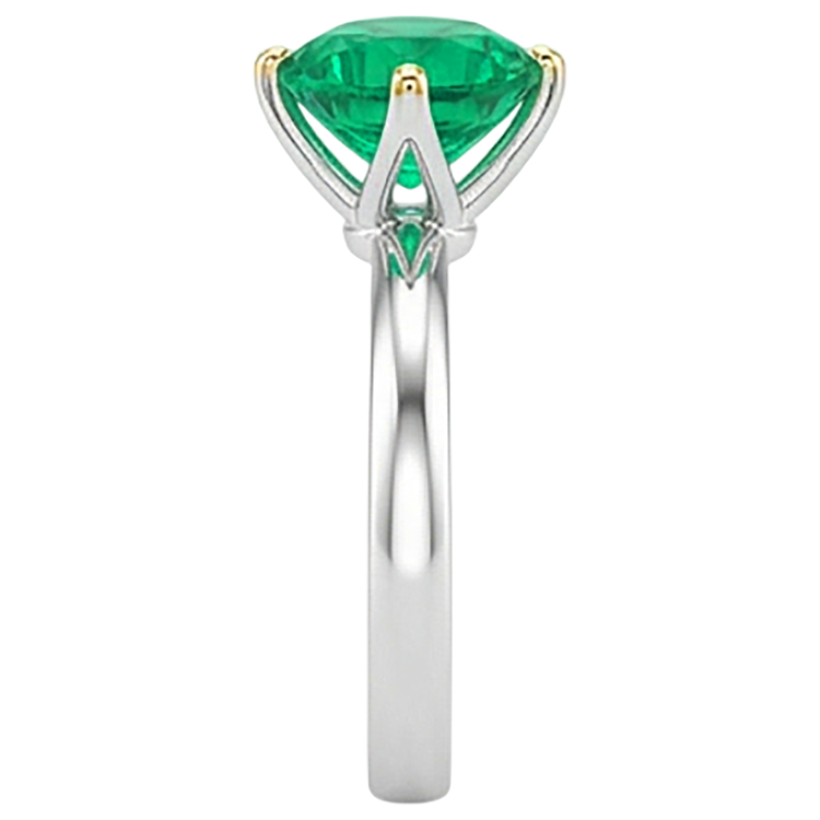 Sur mesure Émeraude Colombienne Bague avec Gemme 3 carats – vue de dessus