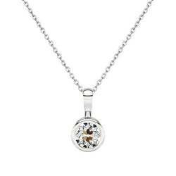 Taille Old Mine Pendentif – Diamant 1 carats Or Blanc 14 Carats