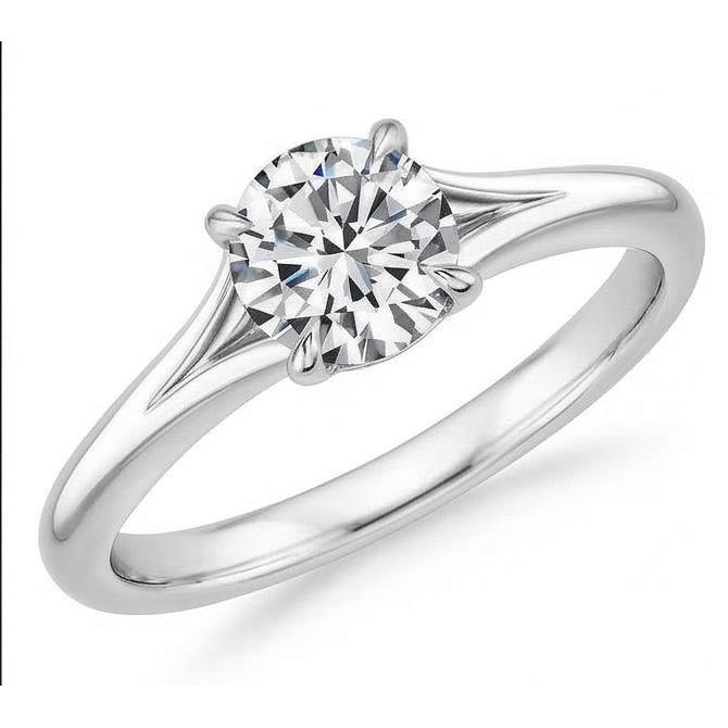 Solitaire 0.75 Carat Bague de Fiançailles Diamant Naturels Extraits des Mines ( et non cultivés en laboratoire ) Rond Or 14K Nouveau