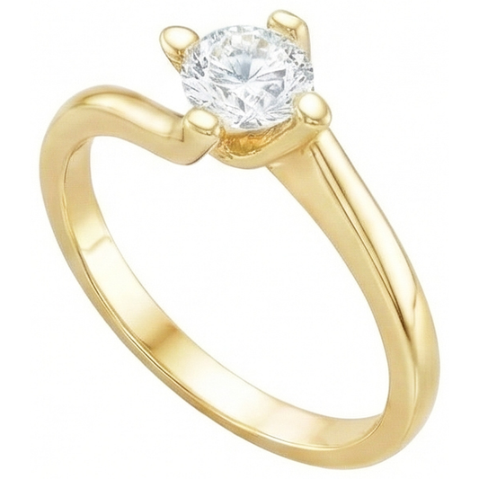 Solitaire 1.75 Carat Alliance Réel Diamant Or Jaune 14K