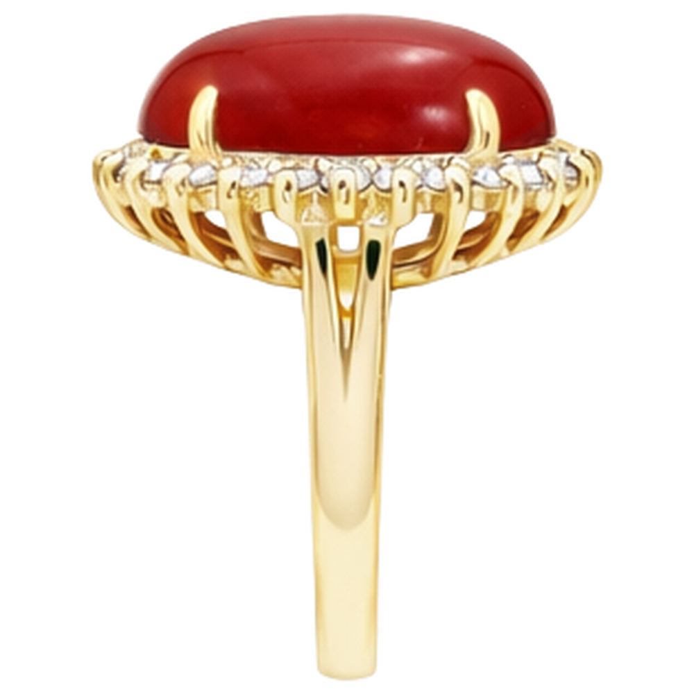 naturel oval diamant 13.25carats bague vue de profil