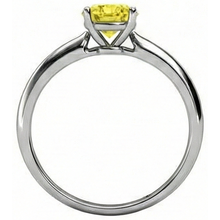 Solitaire 2 Ct Yellow Sapphire Ring White Gold 14K