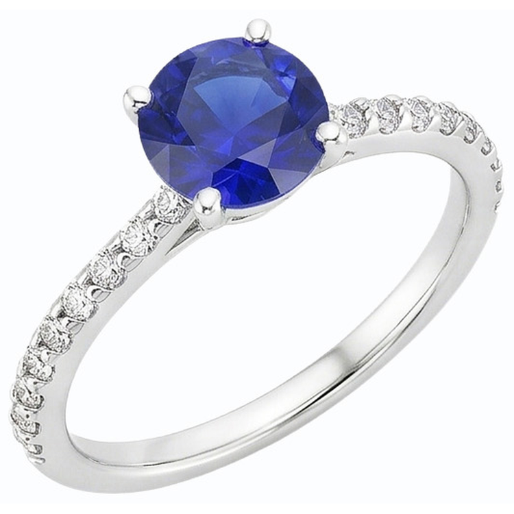 naturel round diamant 3.50carats bague vue de face