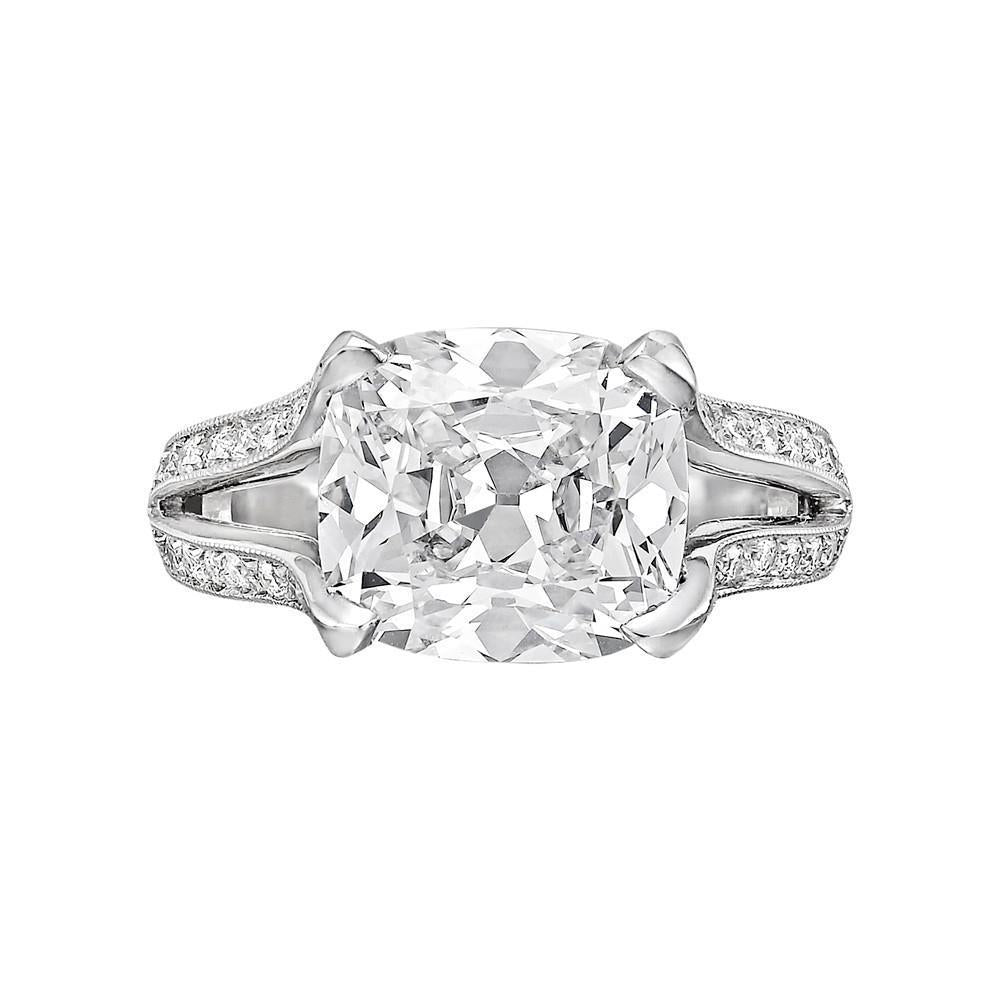 Solitaire Avec Accent 3.50 Ct. Bague De Fiançailles Réel Diamant Or Blanc