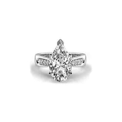 Solitaire Avec Accents 1.96 Carats Sertie De Bagues En Réel Diamant Taille Poire
