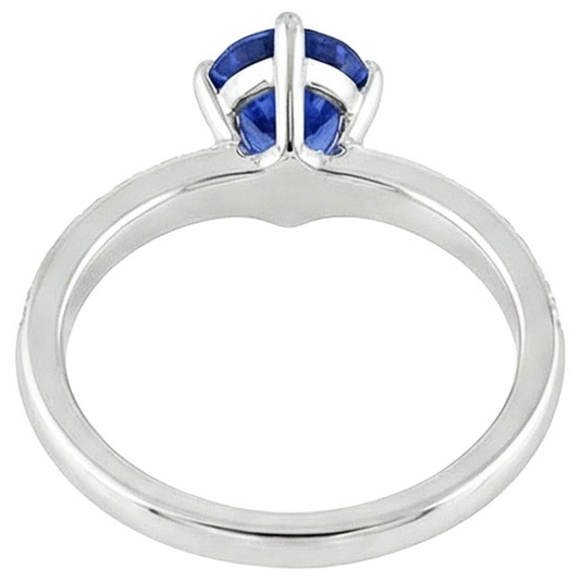 Solitaire Avec Accents De Diamants Rehausseur De Bague Ceylan Saphir 5 Carats