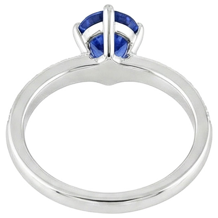 Solitaire Avec Accents De Diamants Rehausseur De Bague Ceylan Saphir 5 Carats
