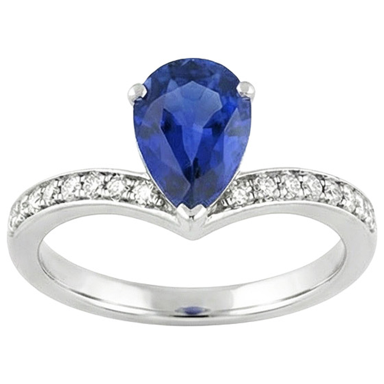 Solitaire Avec Accents De Diamants Rehausseur De Bague Ceylan Saphir 5 Carats