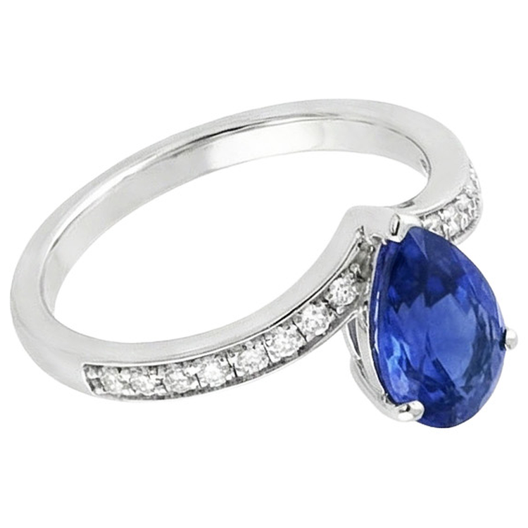 Solitaire Avec Accents De Diamants Rehausseur De Bague Ceylan Saphir 5 Carats