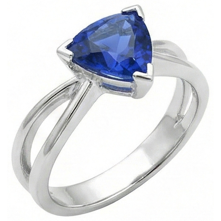 naturel trillion saphir 1carats bague détail rapproché