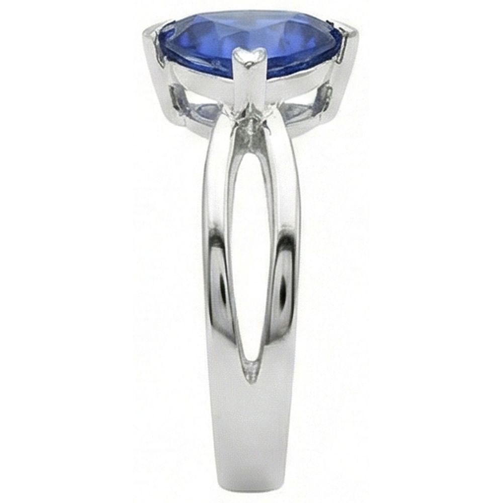 naturel trillion saphir 1carats bague vue de dessus