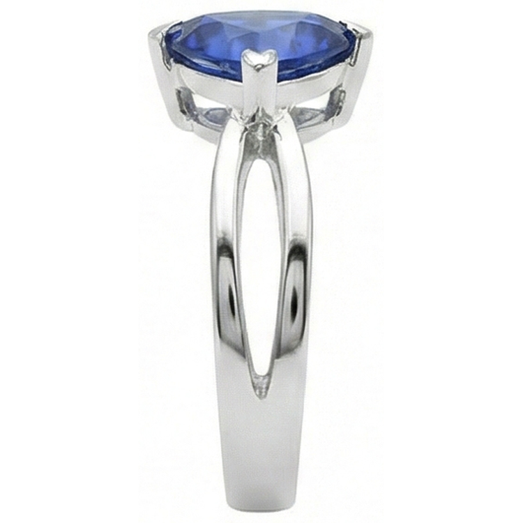 naturel trillion saphir 1carats bague vue de dessus