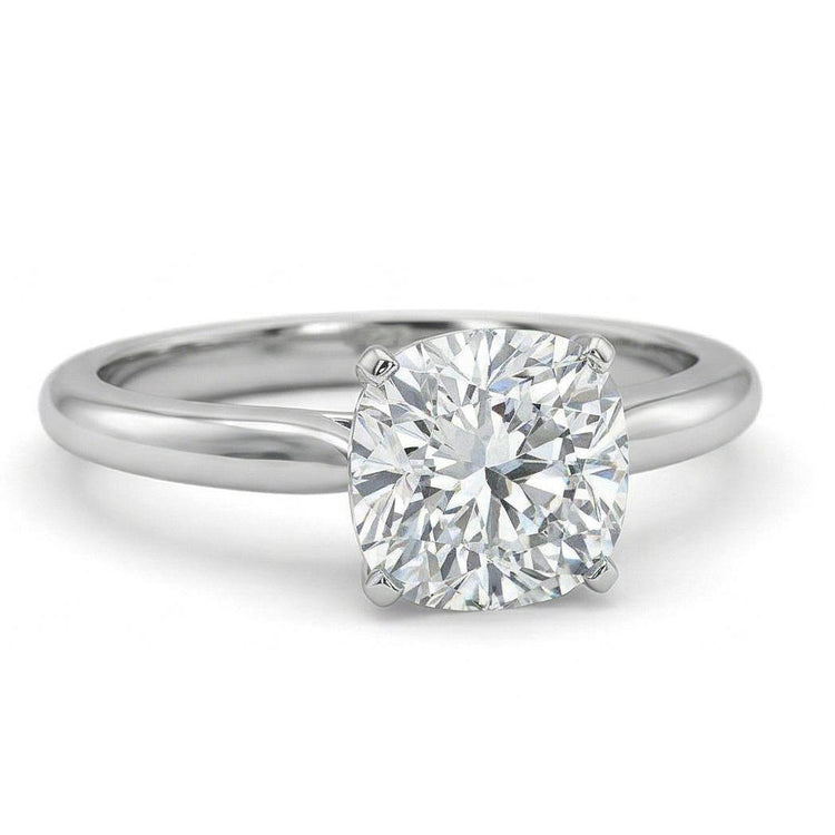 Solitaire Big Cushion Cut 3 Carat Naturel Diamond Wedding Ring Or Blanc