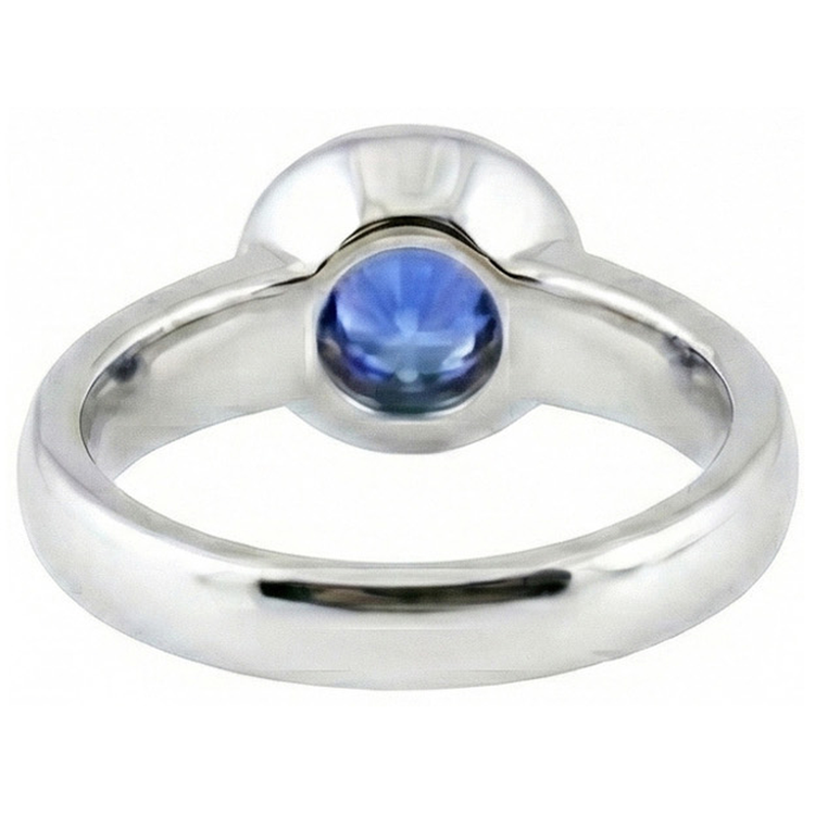 Solitaire Ceylan Saphir Rond 1 Ct. Bague Bijoux En Or