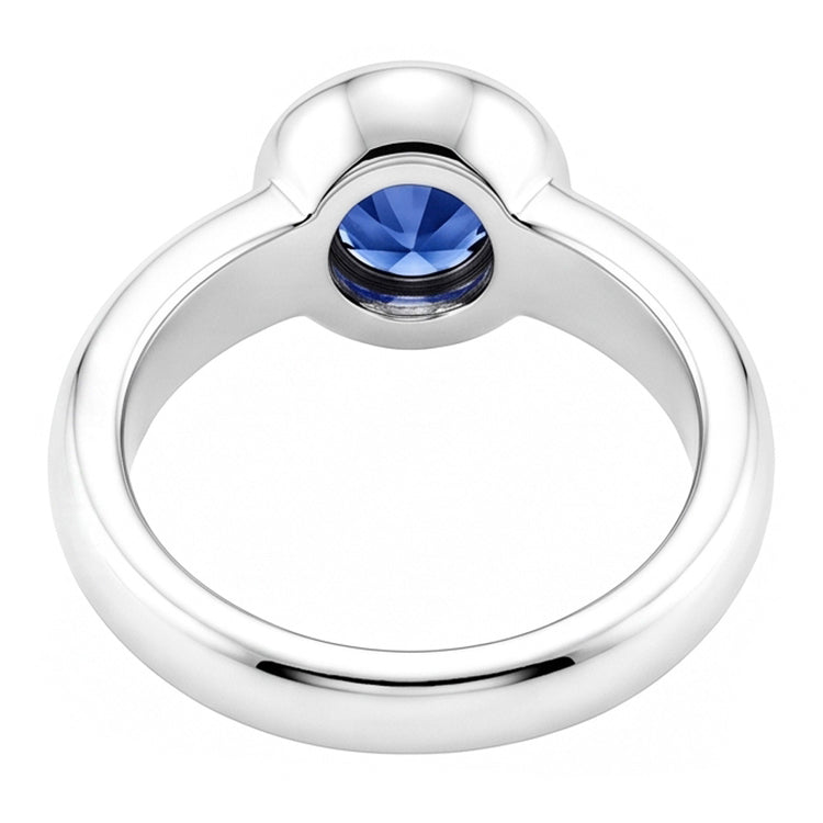 Solitaire Ceylan Saphir Rond 1 Ct. Bague Bijoux En Or