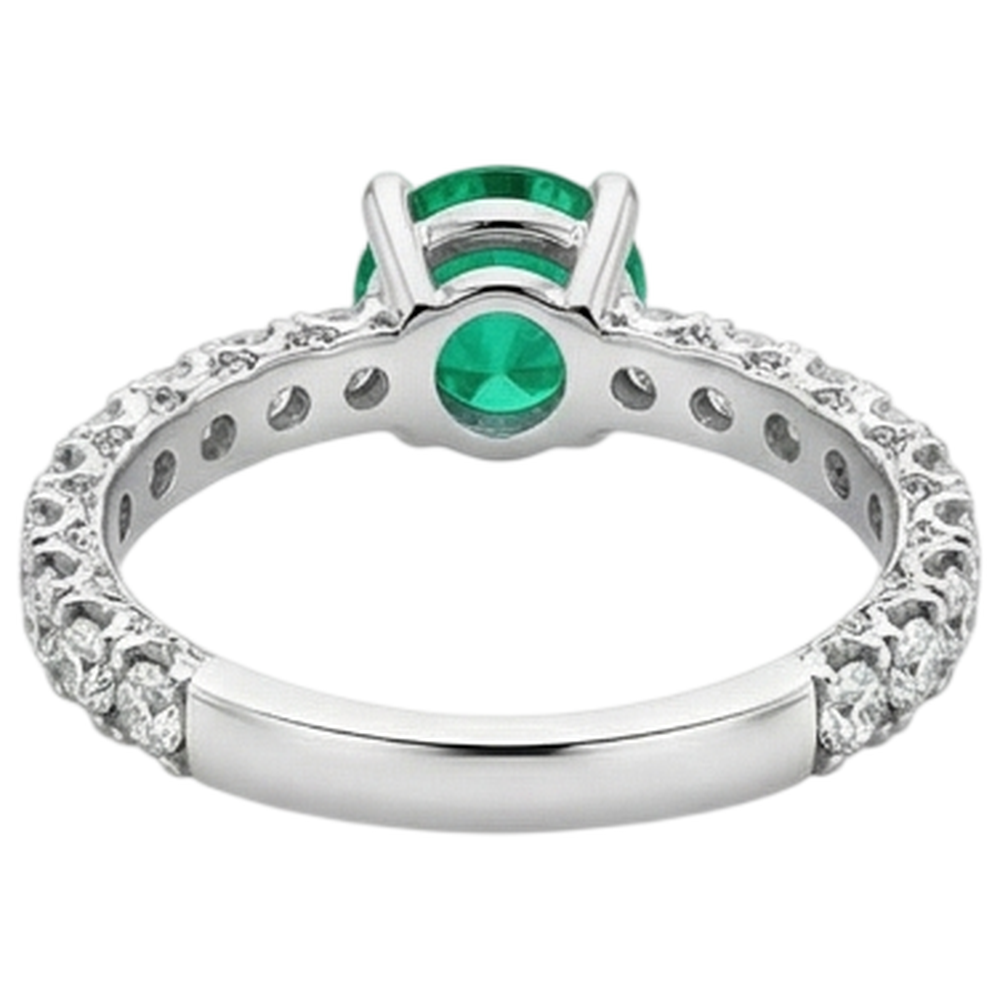 Émeraude Colombienne Bague avec Gemme – vue de dessus