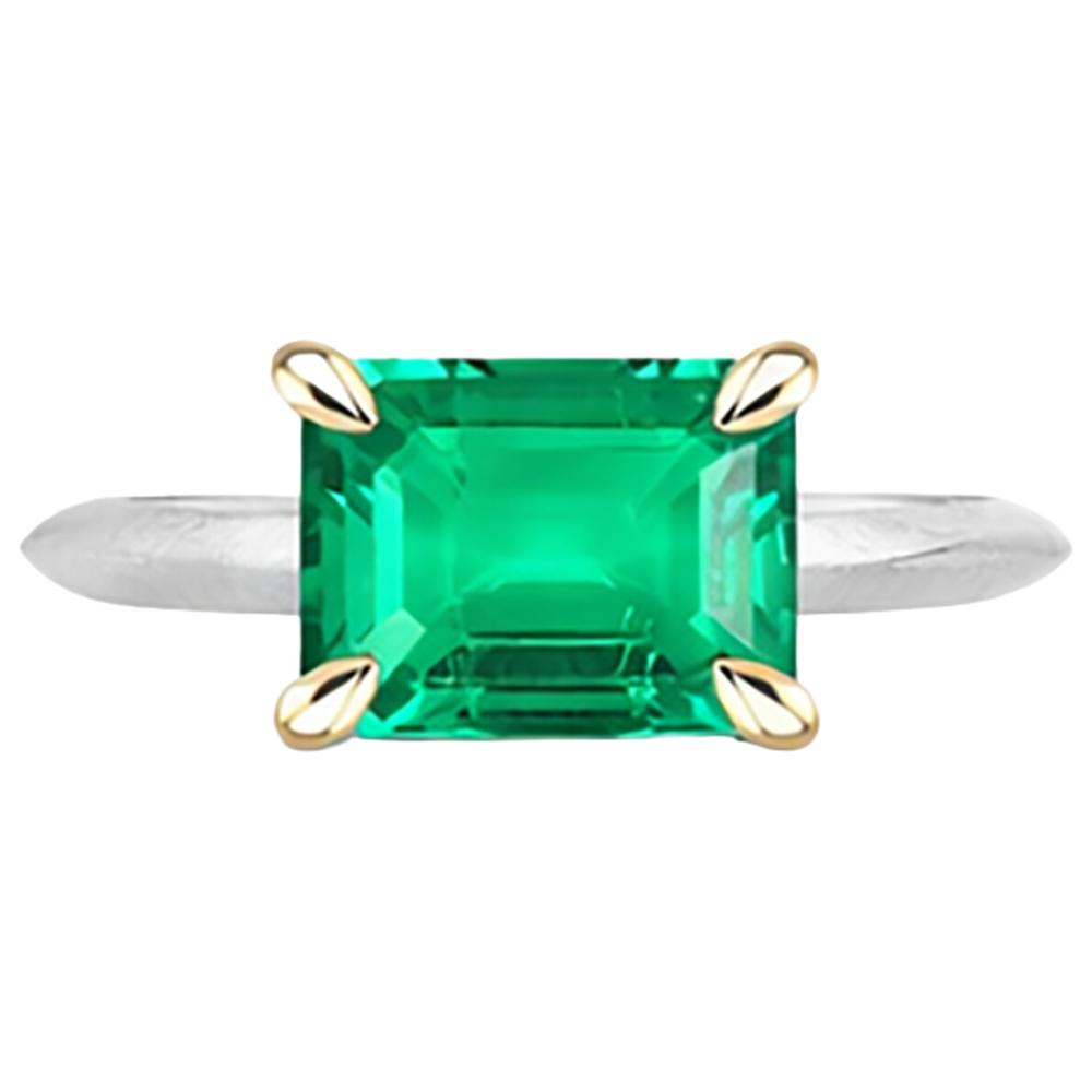 Émeraude Fine Bague Pierre Précieuse – vue de profil